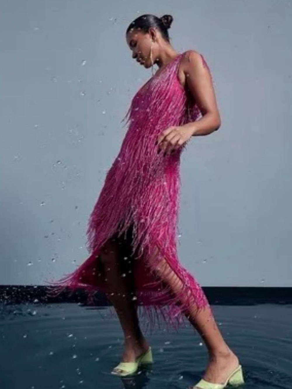 NWT Missguided Peace + love Fringe Sequin Midi Dress